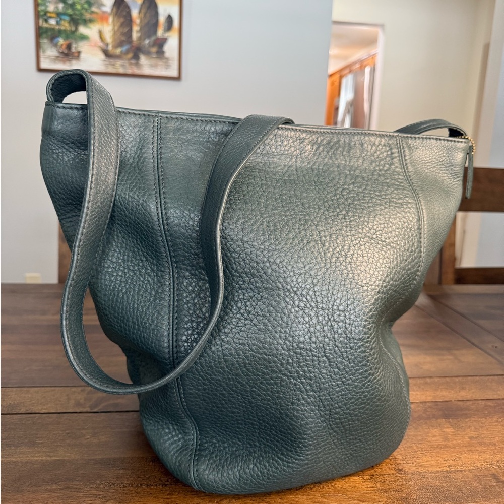 Coach Vintage Sonoma Ivy Green Leather Crossbody Bag Purse XL 4916 Soft Bucket